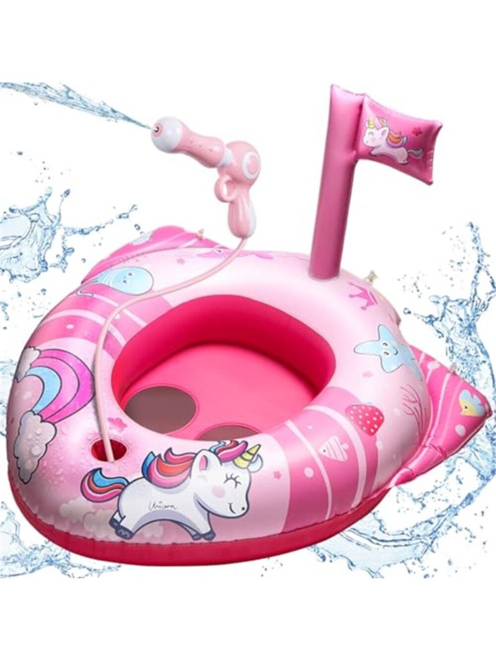 Unicorn Pool Float Toddler Kids Inflatable Water Gun Toy Girls 3 4 5 6 7 8